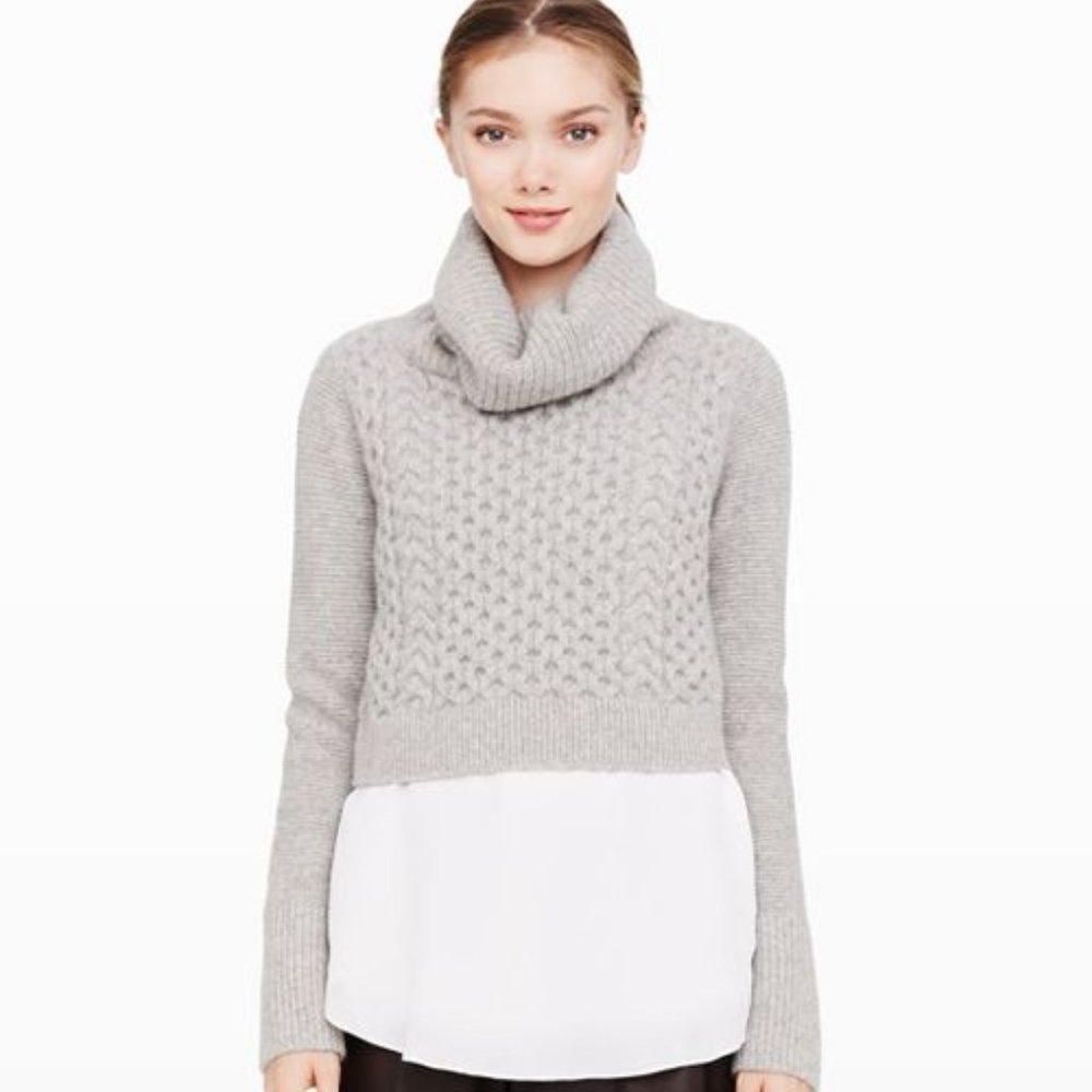 Club Monaco Grey Angora Wool Cropped Pullover- Size XS